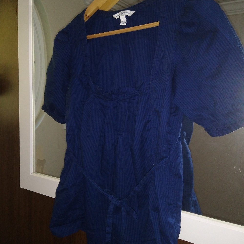 American Eagle Outfitters blouse sheer dark blue